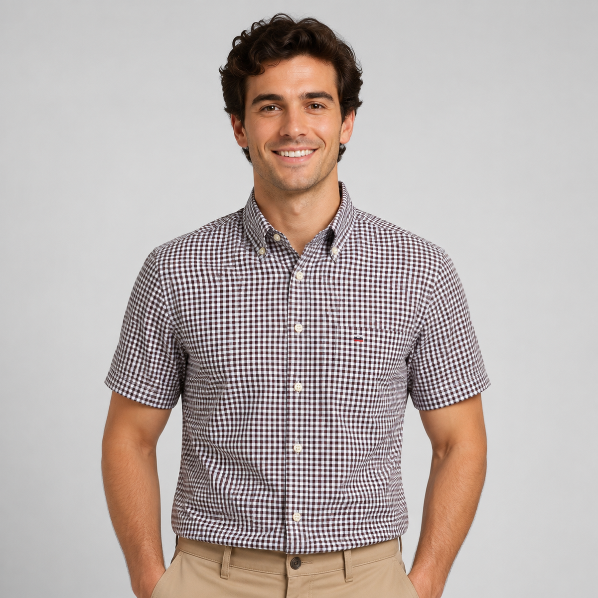 Men's Oxford Cotton Short Sleeve Summer Shirt