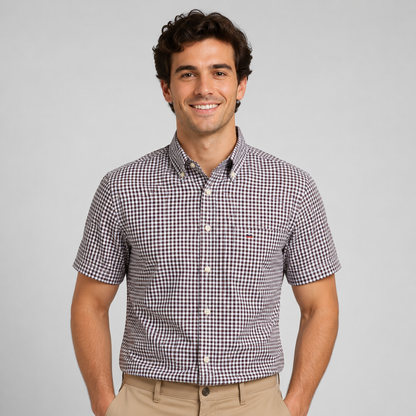 Men's Oxford Cotton Short Sleeve Summer Shirt