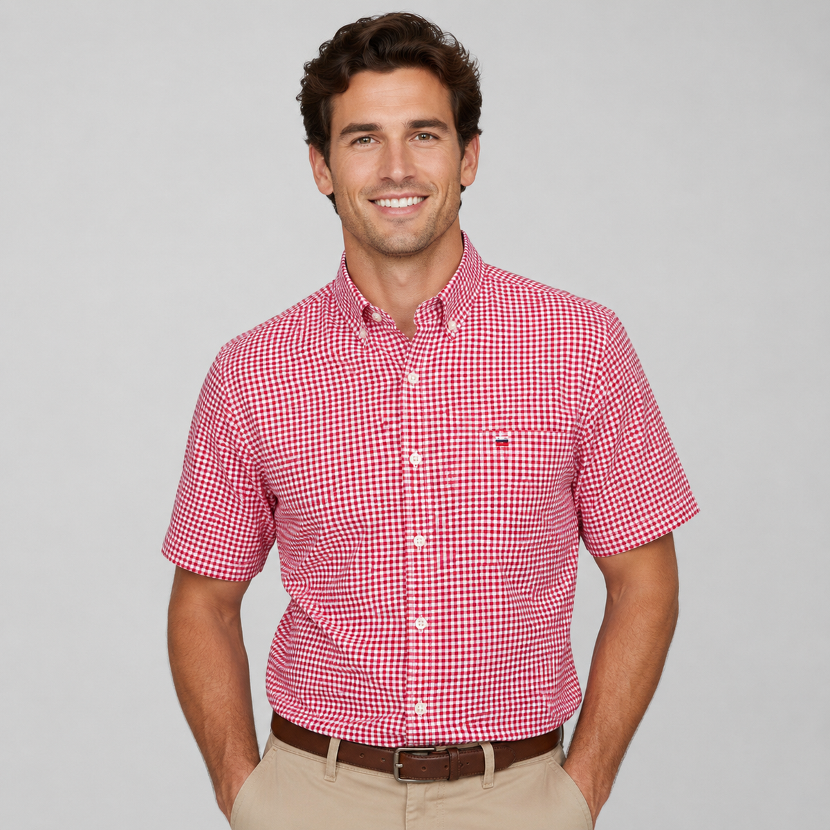 Men's Oxford Cotton Short Sleeve Summer Shirt
