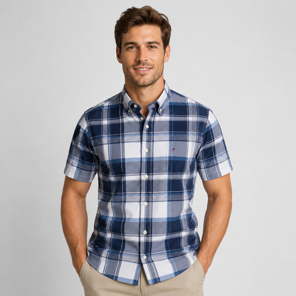 Men's Oxford Cotton Short Sleeve Summer Shirt