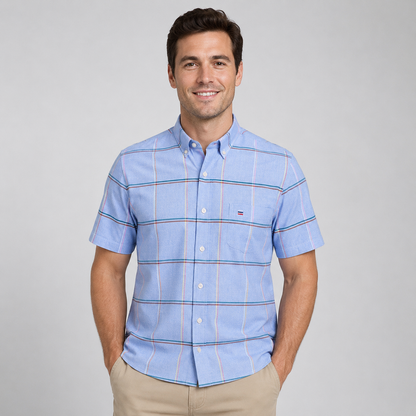 Men's Oxford Cotton Short Sleeve Summer Shirt