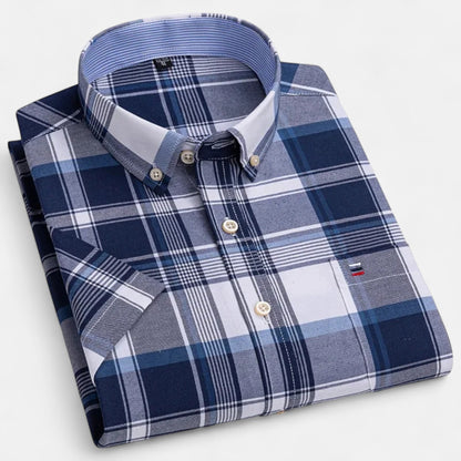 Men's Oxford Cotton Short Sleeve Summer Shirt