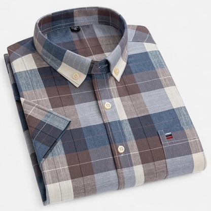 Men's Oxford Cotton Short Sleeve Summer Shirt