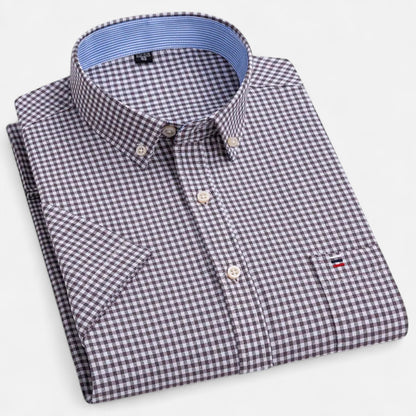 Men's Oxford Cotton Short Sleeve Summer Shirt