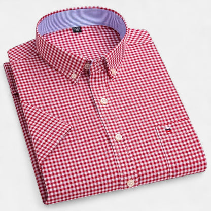 Men's Oxford Cotton Short Sleeve Summer Shirt