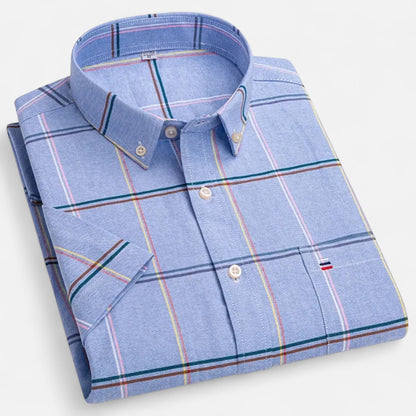Men's Oxford Cotton Short Sleeve Summer Shirt