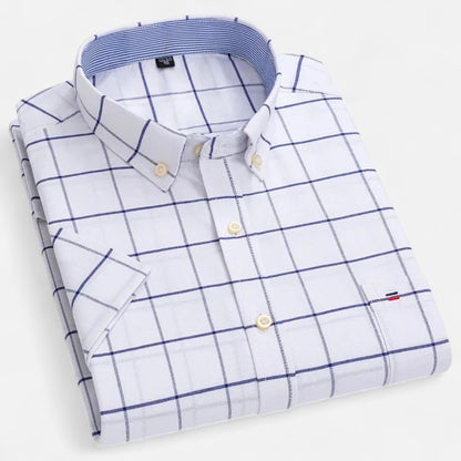 Men's Oxford Cotton Short Sleeve Summer Shirt