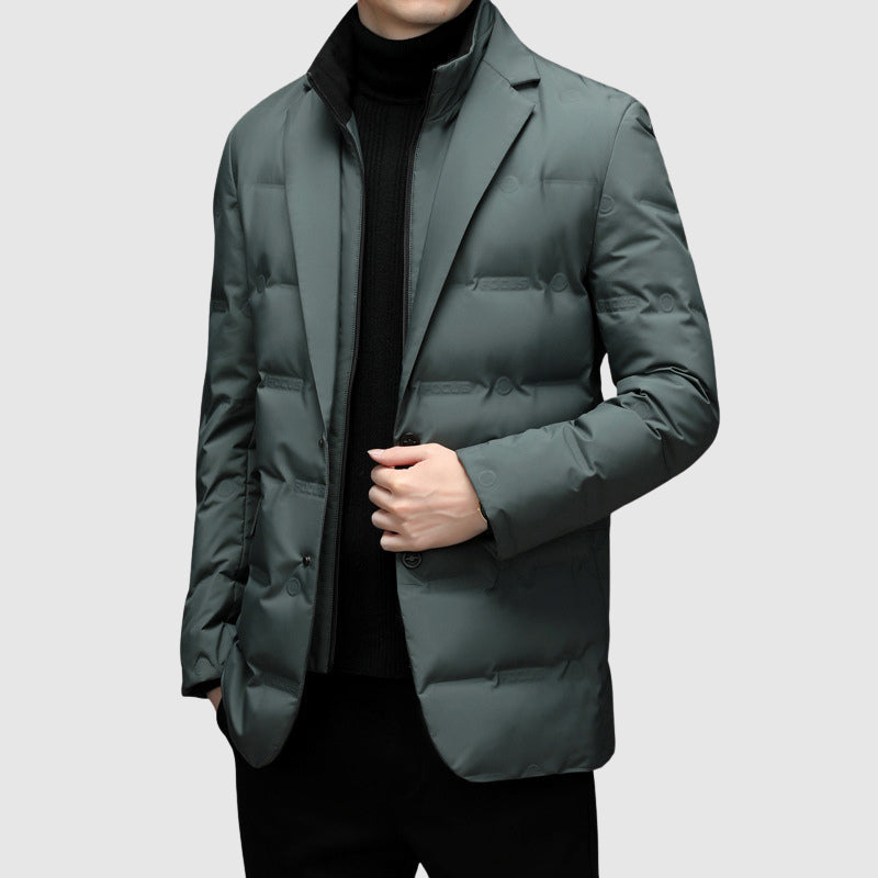 Men's Padded Down Filled Notched Collar Jacket