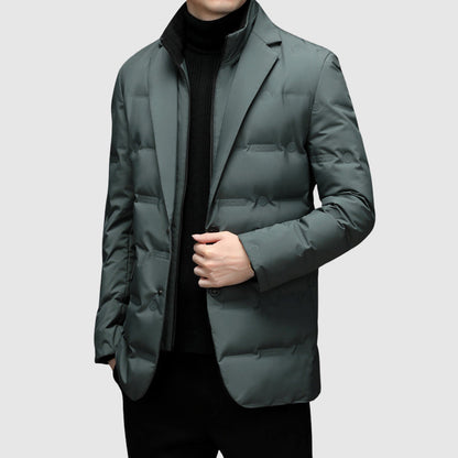 Men's Padded Down Filled Notched Collar Jacket