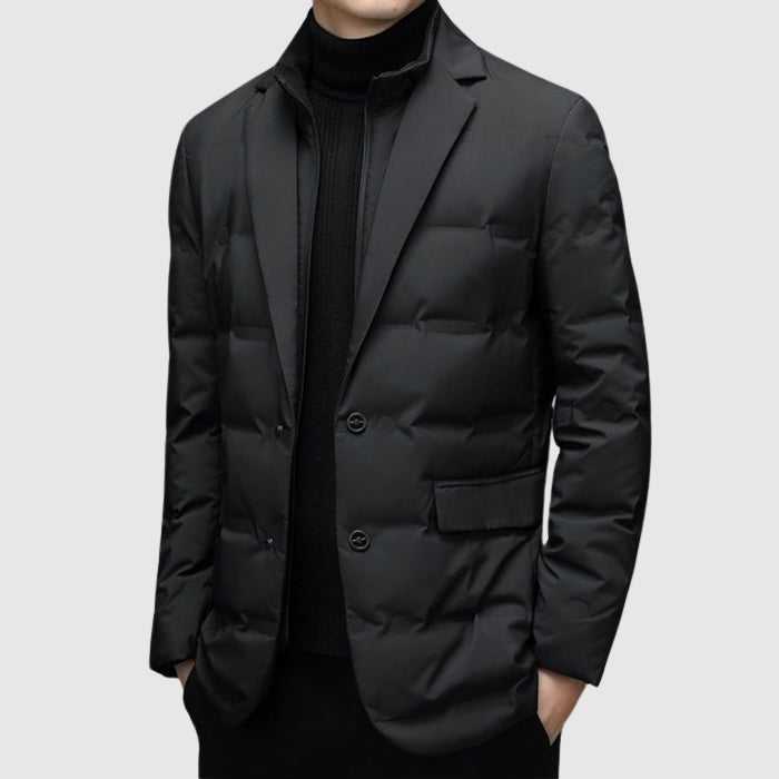 Men's Padded Down Filled Notched Collar Jacket