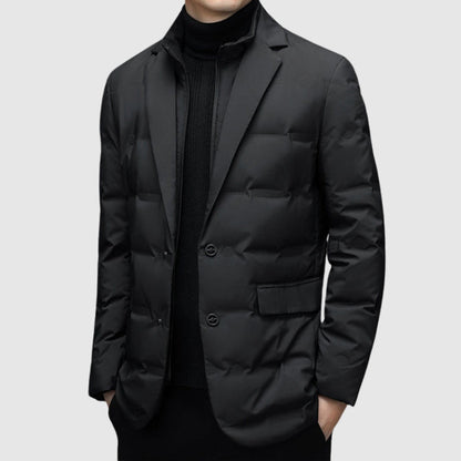 Men's Padded Down Filled Notched Collar Jacket