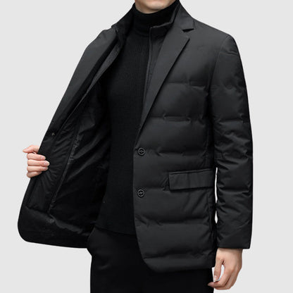 Men's Padded Down Filled Notched Collar Jacket
