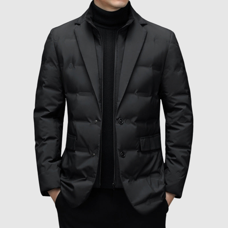 Men's Padded Down Filled Notched Collar Jacket
