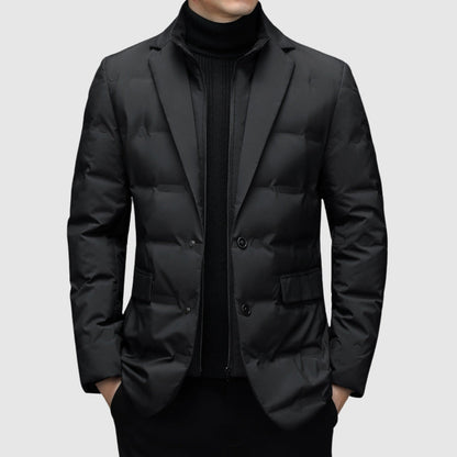 Men's Padded Down Filled Notched Collar Jacket