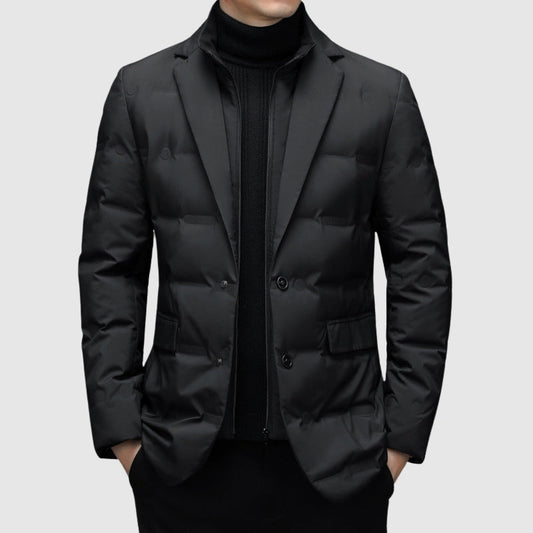 Men's Padded Down Filled Notched Collar Jacket