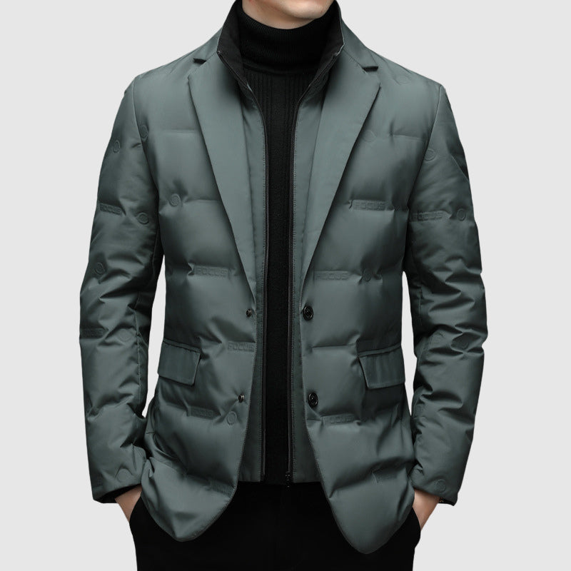 Men's Padded Down Filled Notched Collar Jacket