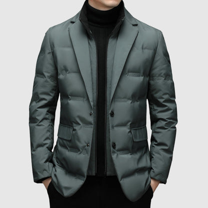 Men's Padded Down Filled Notched Collar Jacket