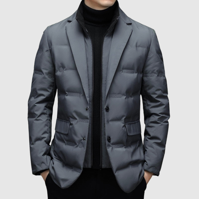 Men's Padded Down Filled Notched Collar Jacket