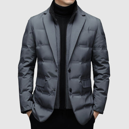 Men's Padded Down Filled Notched Collar Jacket