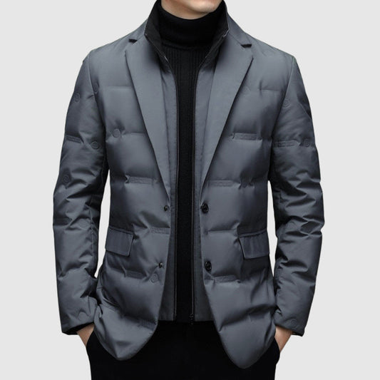 Men's Padded Down Filled Notched Collar Jacket