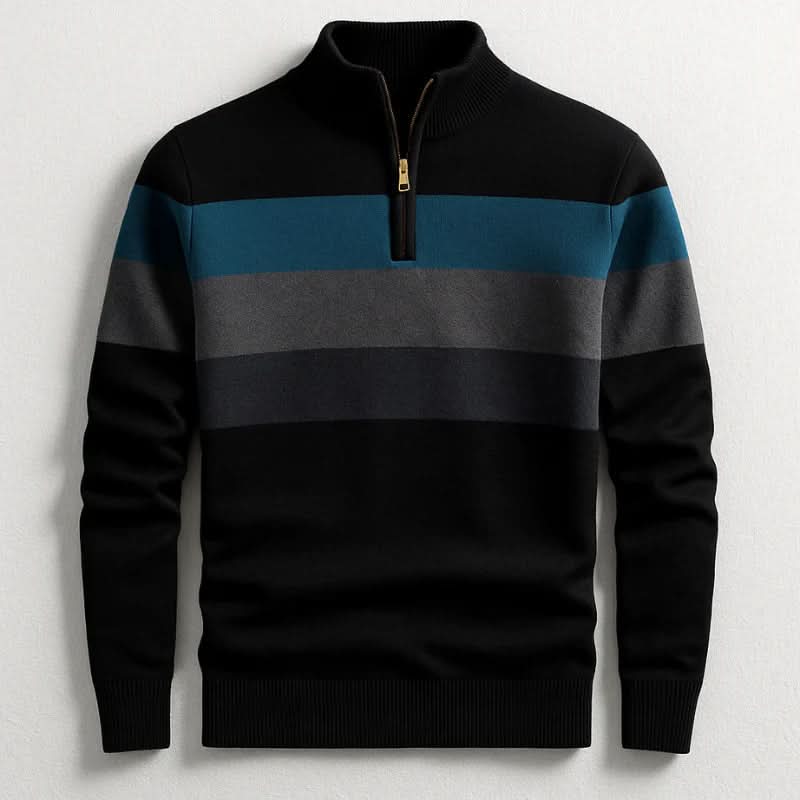 Men's Quarter Zip Ribbed Pullover