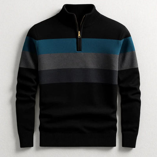 Men's Quarter Zip Ribbed Pullover