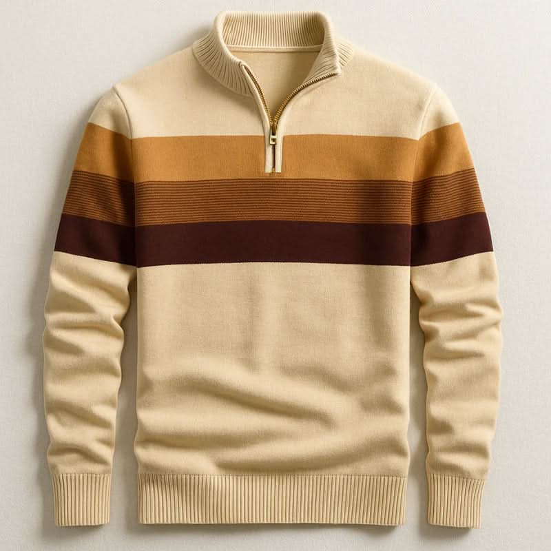 Men's Quarter Zip Ribbed Pullover