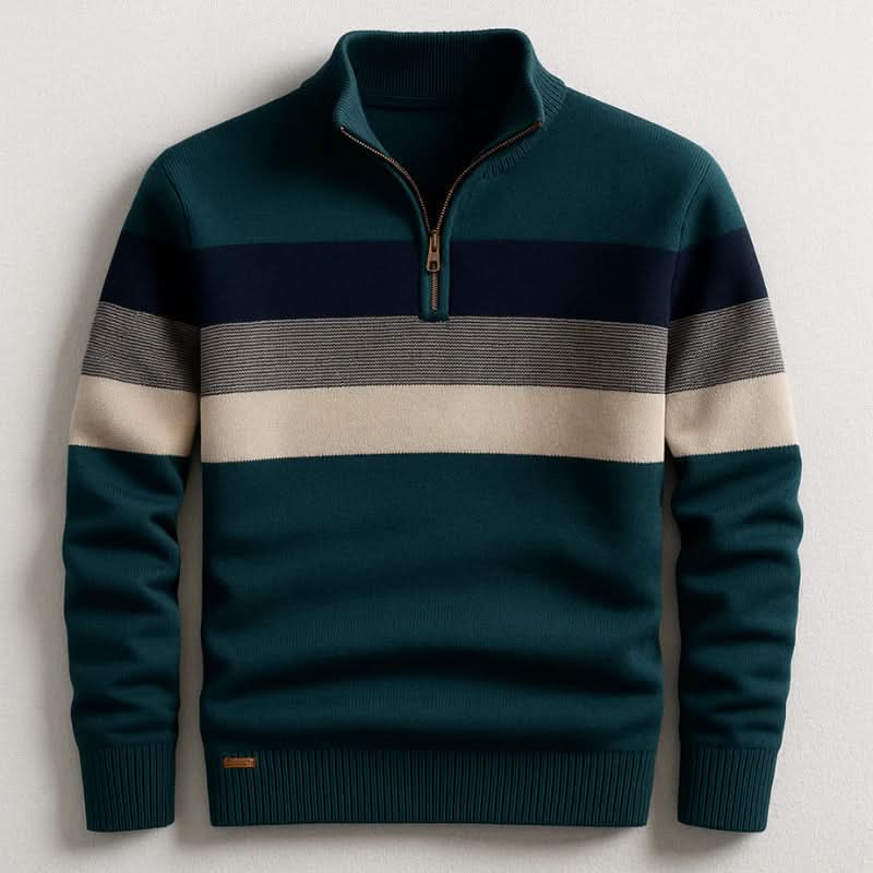 Men's Quarter Zip Ribbed Pullover