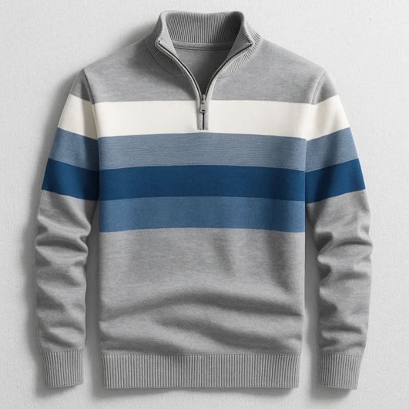Men's Quarter Zip Ribbed Pullover