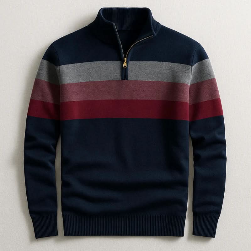 Men's Quarter Zip Ribbed Pullover