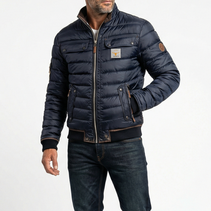 Men's Quilted Stand Collar Jacket