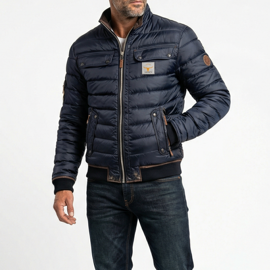 Men's Quilted Stand Collar Jacket