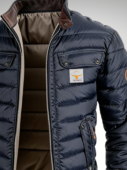 Men's Quilted Stand Collar Jacket