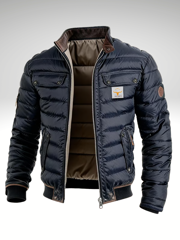 Men's Quilted Stand Collar Jacket