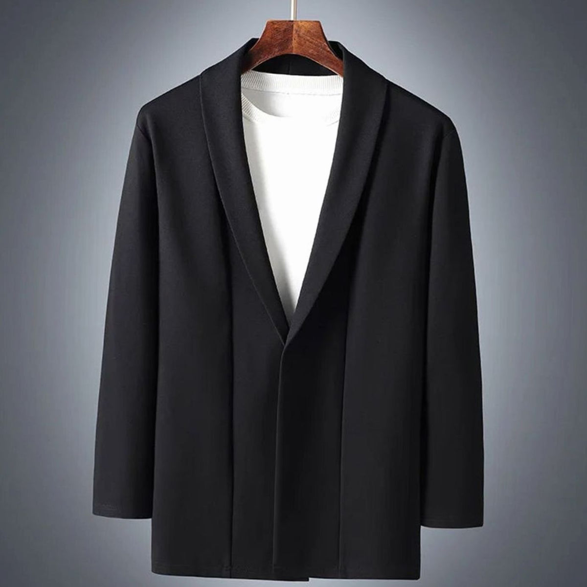 Men's Relaxed Open-Front Cotton Topcoat