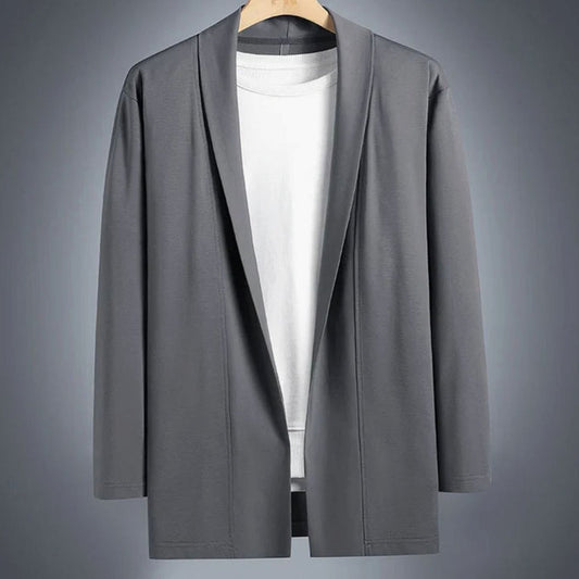 Men's Relaxed Open-Front Cotton Topcoat