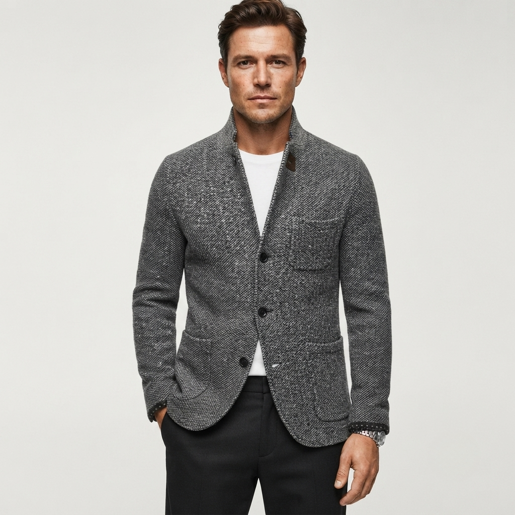 Men's Retro Wool Blend Cardigan Jacket