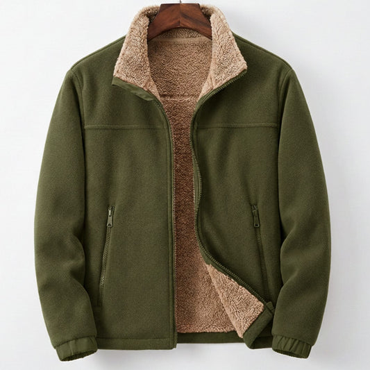 Men's Sherpa-Lined Full-Zip Fleece Jacket