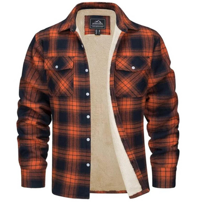 Men's Sherpa Lined Plaid Shirt Jacket