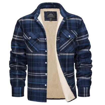 Men's Sherpa Lined Plaid Shirt Jacket