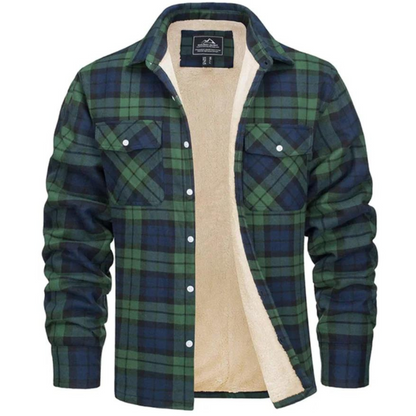 Men's Sherpa Lined Plaid Shirt Jacket