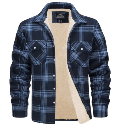 Men's Sherpa Lined Plaid Shirt Jacket