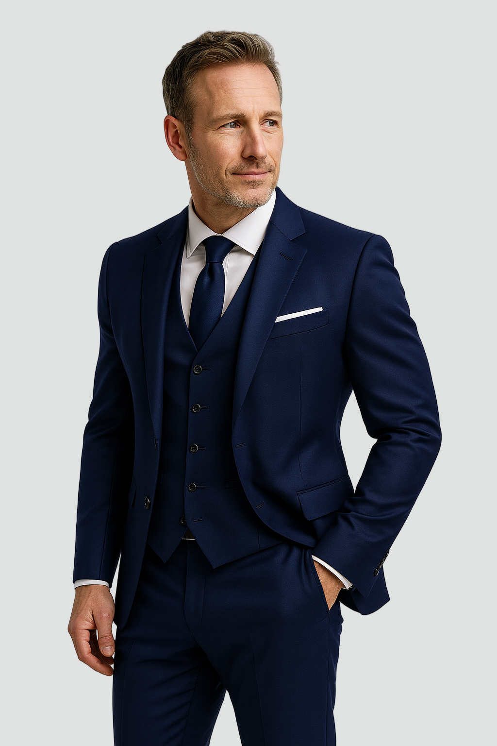 Men's Slim Fit Three Piece Suit and Waistcoat Set