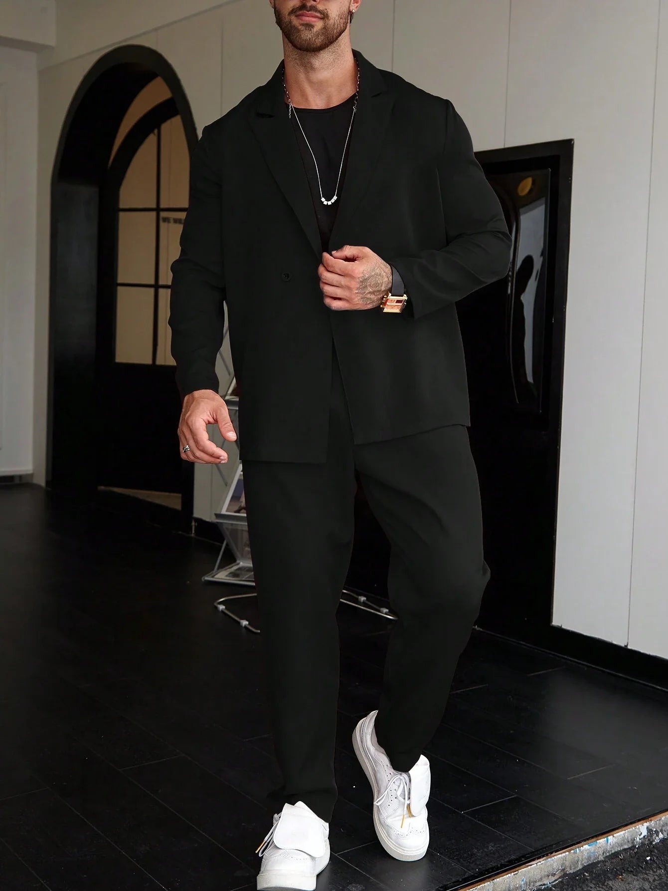 Men’s Slim Fit Two-Piece Tailored Business Suit Set
