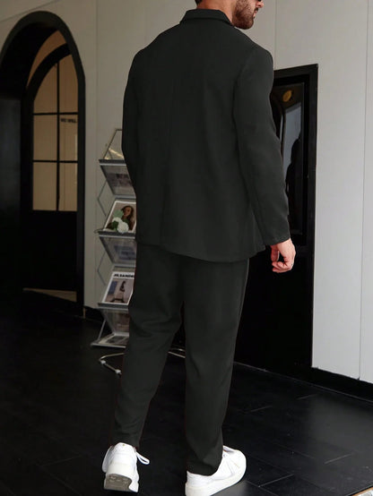 Men’s Slim Fit Two-Piece Tailored Business Suit Set