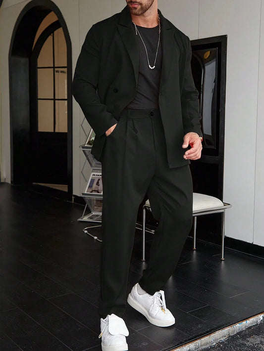 Men’s Slim Fit Two-Piece Tailored Business Suit Set