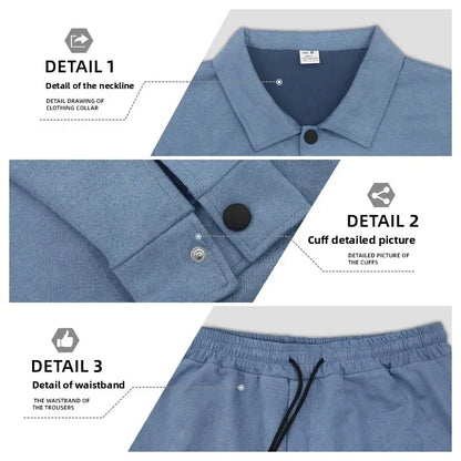 Men's Suede Jacket And Trouser Two Piece Set