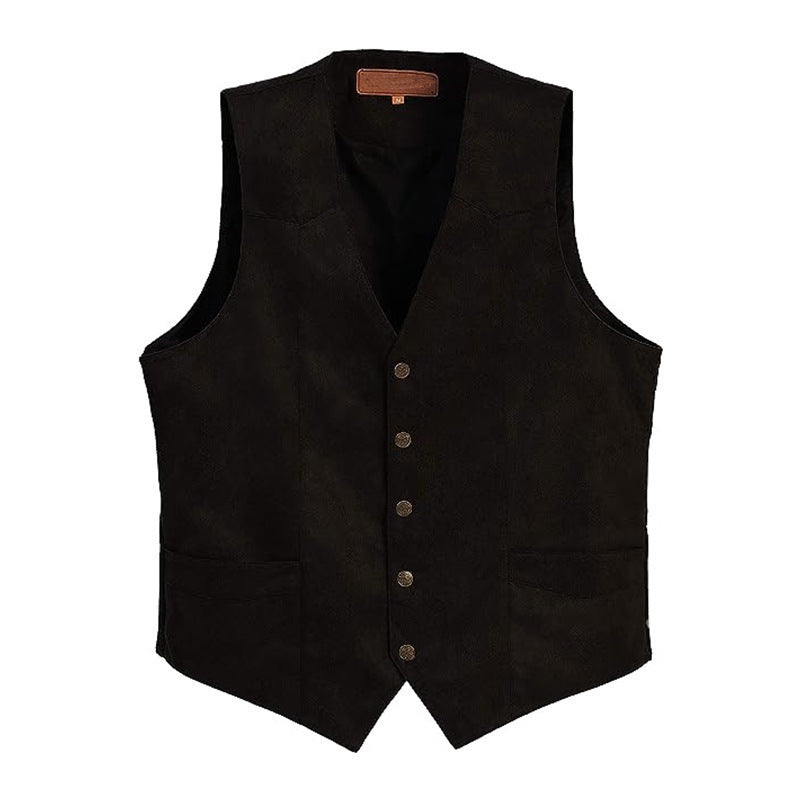 Men's Tailored Faux Leather Vest