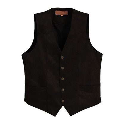 Men's Tailored Faux Leather Vest