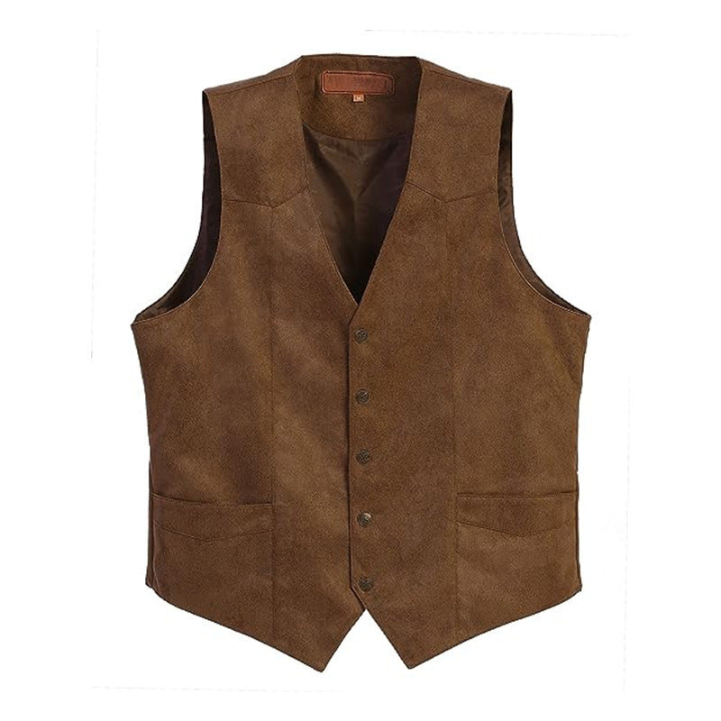 Men's Tailored Faux Leather Vest